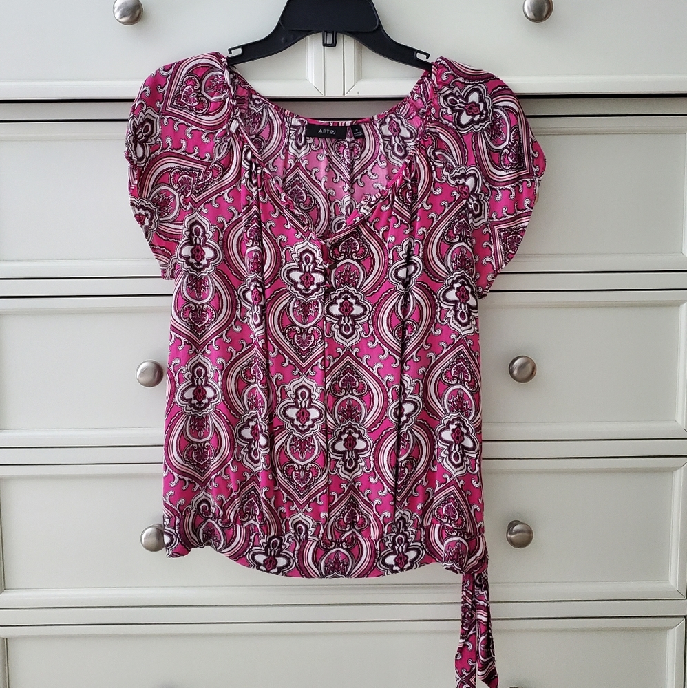 🌷Cute Print Tie-Waist Top